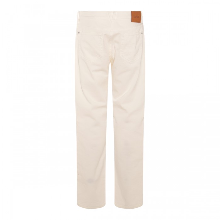WHITE COTTON DENIM JEANS 2