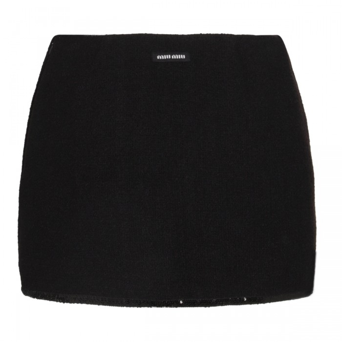 BLACK WOOL MINI SKIRT 2