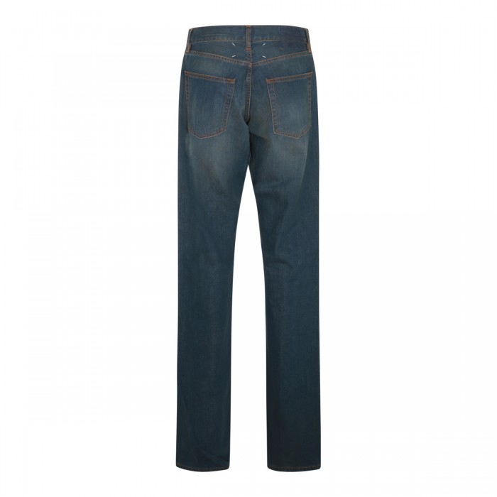 DARK BLUE COTTON DENIM JEANS 2