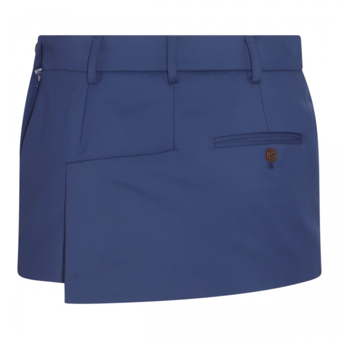 BLUE COTTON BLEND MINI SKIRT 2