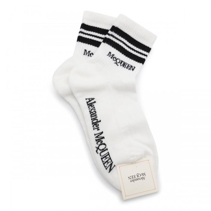 WHITE AND BLACK COTTON SOCKS