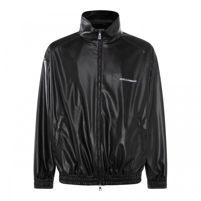BLACK FAUX LEATHER CASUAL...