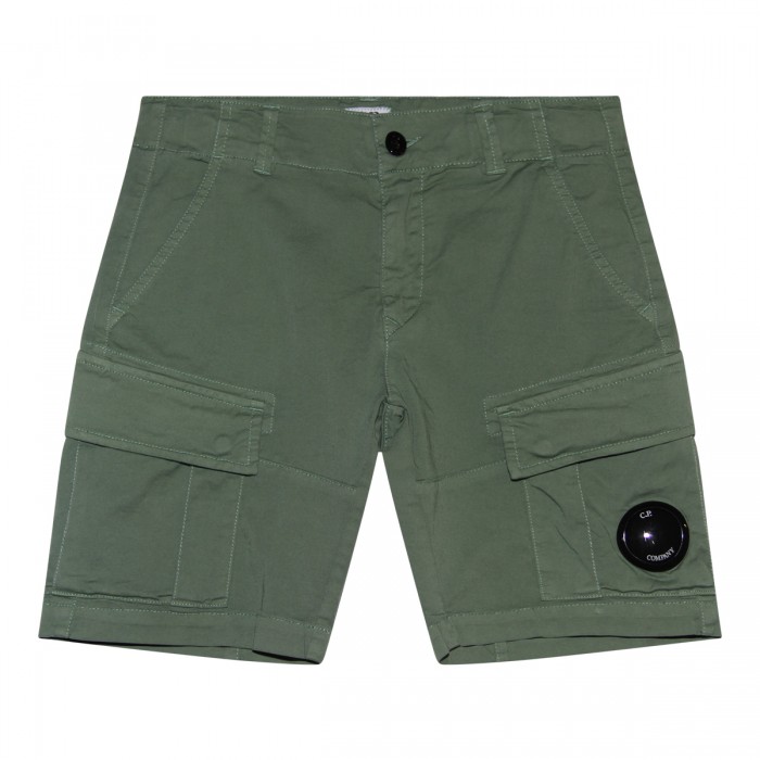 GREEN COTTON SHORTS