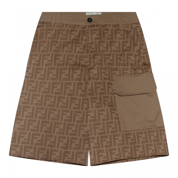 BROWN COTTON SHORTS
