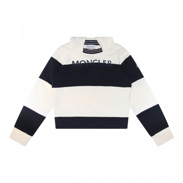 WHITE AND NAVY BLUE COTTON...