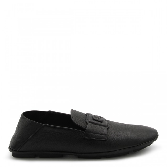 BLACK LEATHER LOAFERS