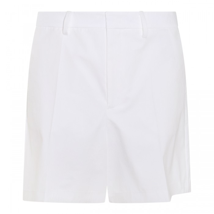 WHITE WOOL BERMUDA SHORTS