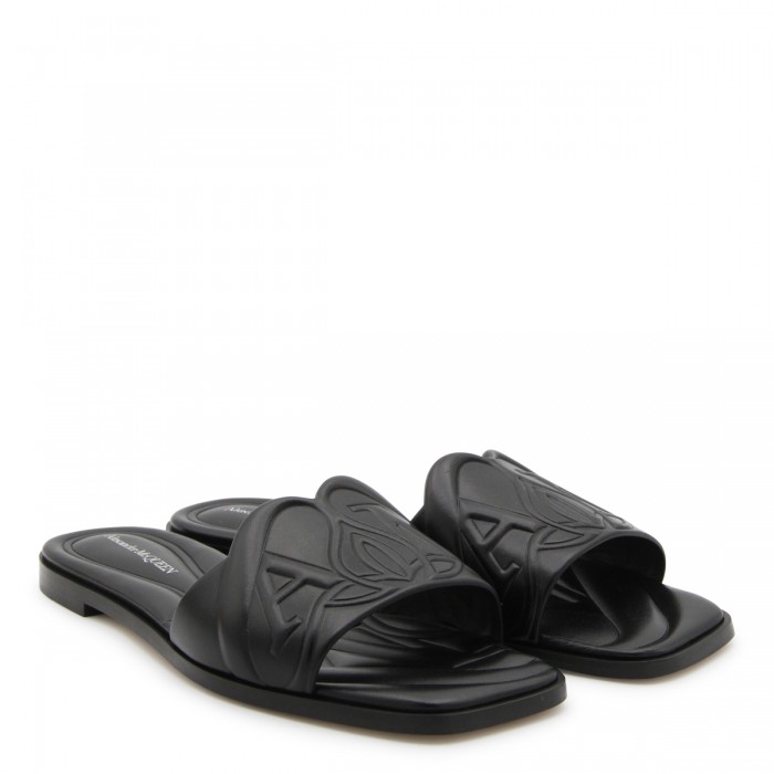 BLACK LEATHER FLATS 2