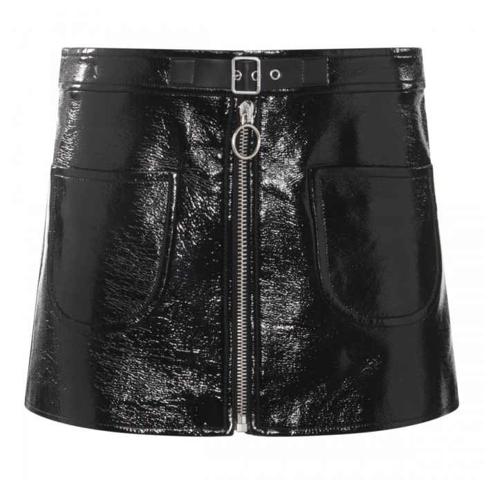 BLACK COTTON MINI SKIRT