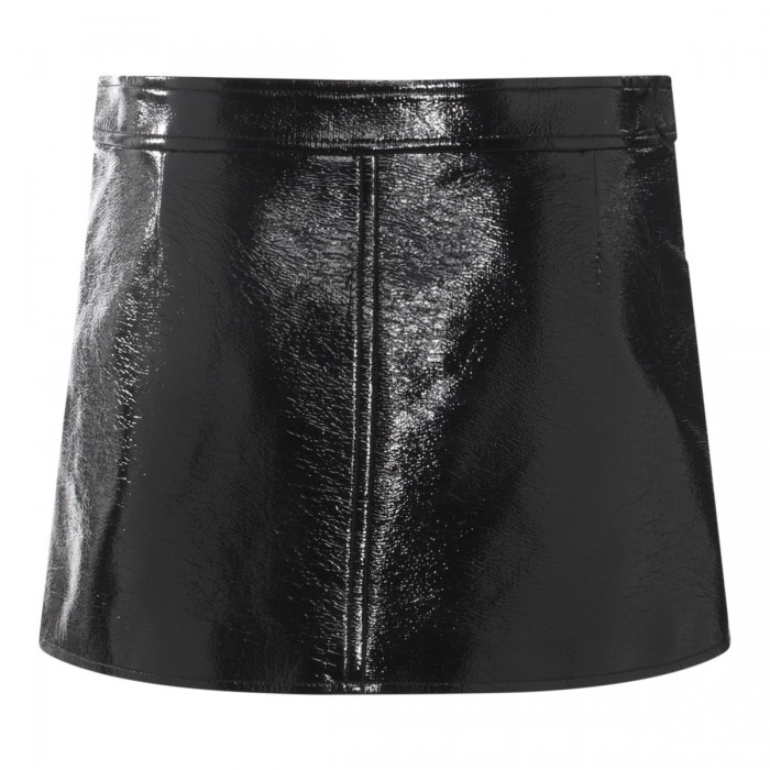 BLACK COTTON MINI SKIRT 2