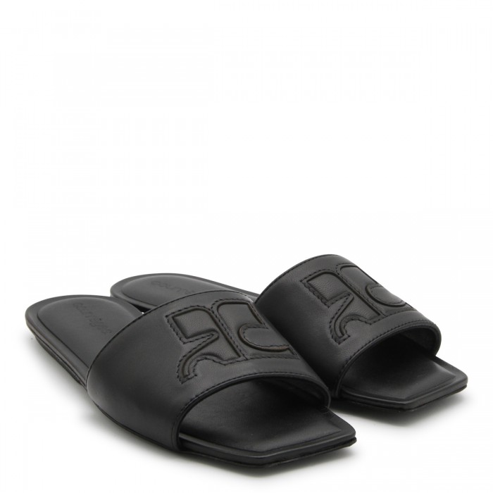 BLACK LEATHER FLATS 2