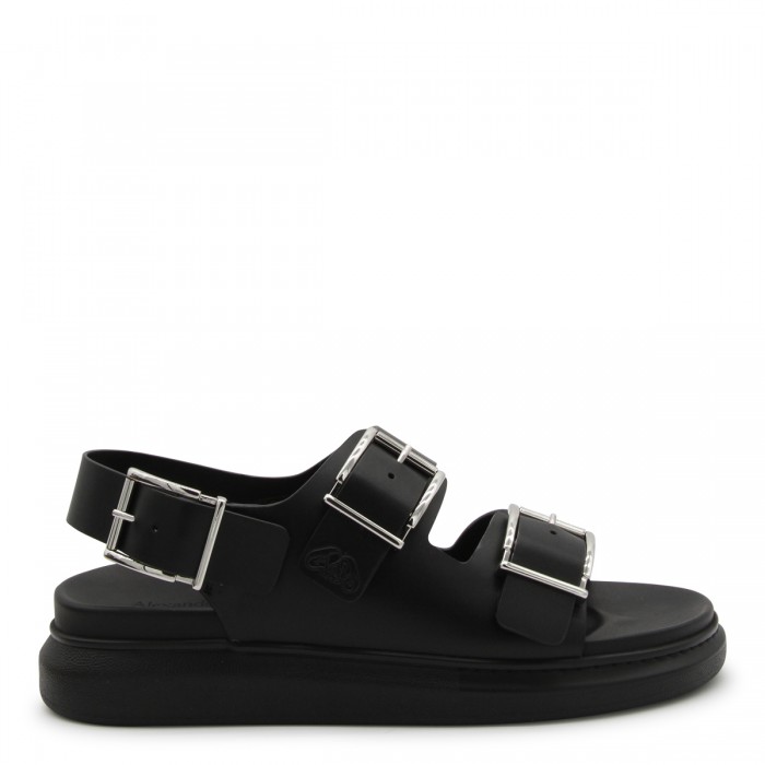 BLACK LEATHER SANDALS
