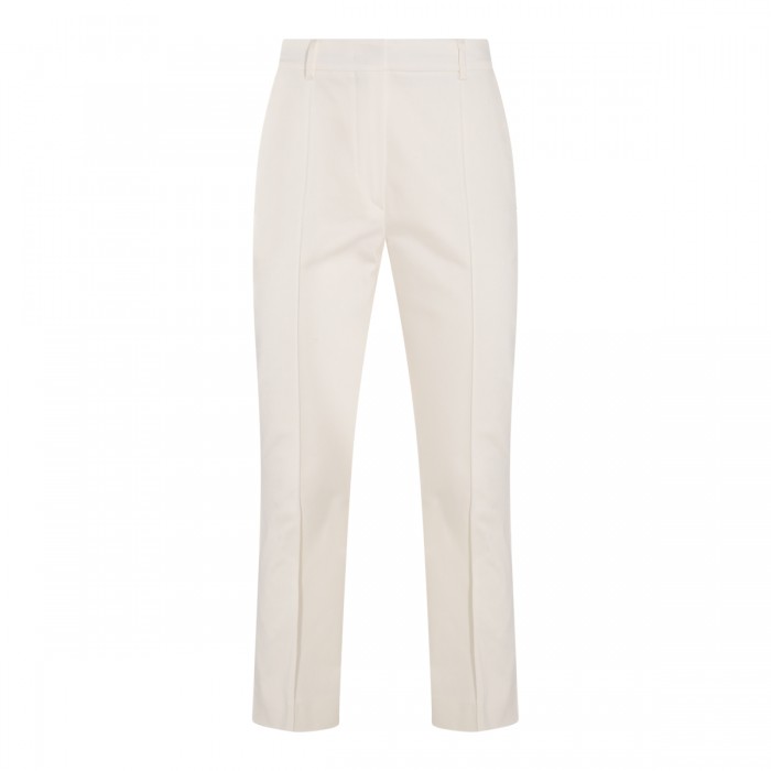 WHITE COTTON ETNA PANTS