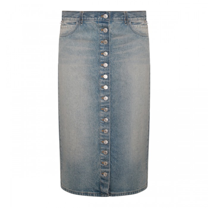 BLUE COTTON DENIM SKIRT