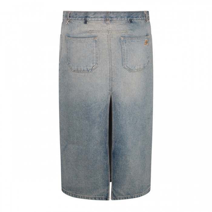 BLUE COTTON DENIM SKIRT 2