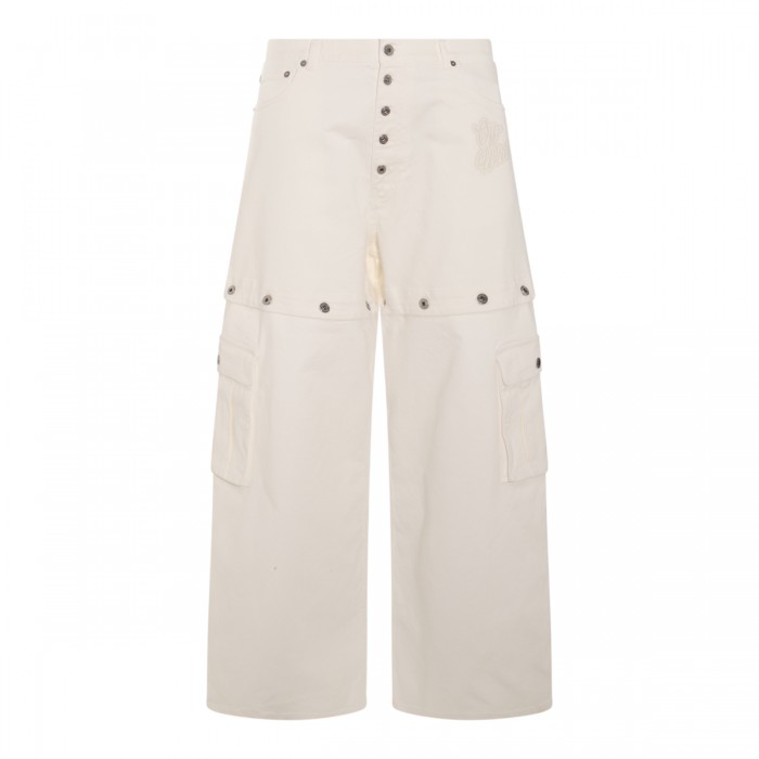 WHITE COTTON DENIM JEANS