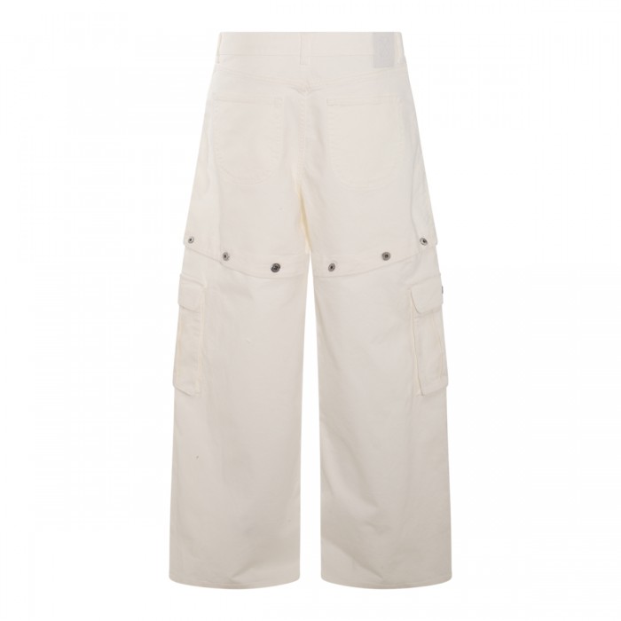 WHITE COTTON DENIM JEANS 2