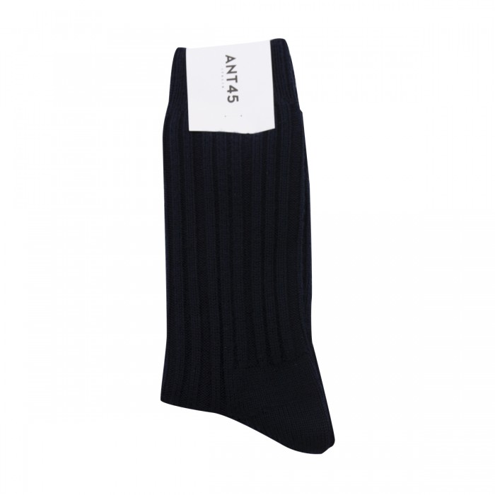 BLACK COTTON-WOOL BLEND SOCKS