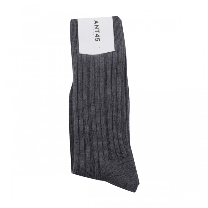 GREY COTTON-WOOL BLEND SOCKS
