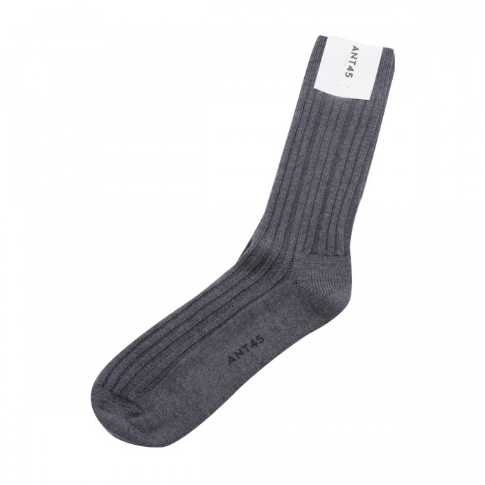 GREY COTTON-WOOL BLEND SOCKS 2