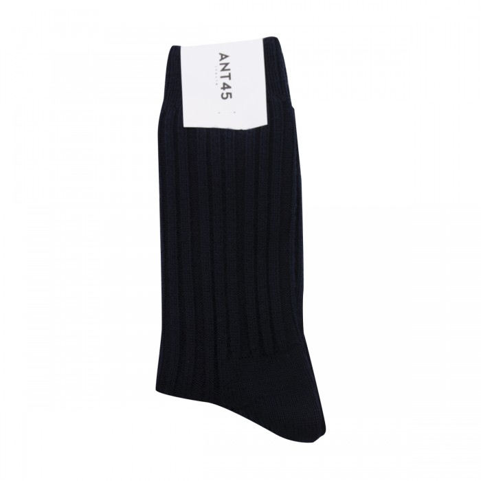 BLACK COTTON-WOOL BLEND SOCKS