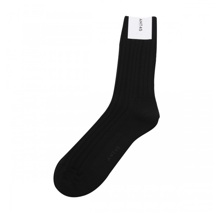 BLACK COTTON-WOOL BLEND SOCKS 2