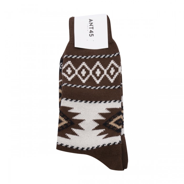 BROWN COTTON HOUSTON SOCKS