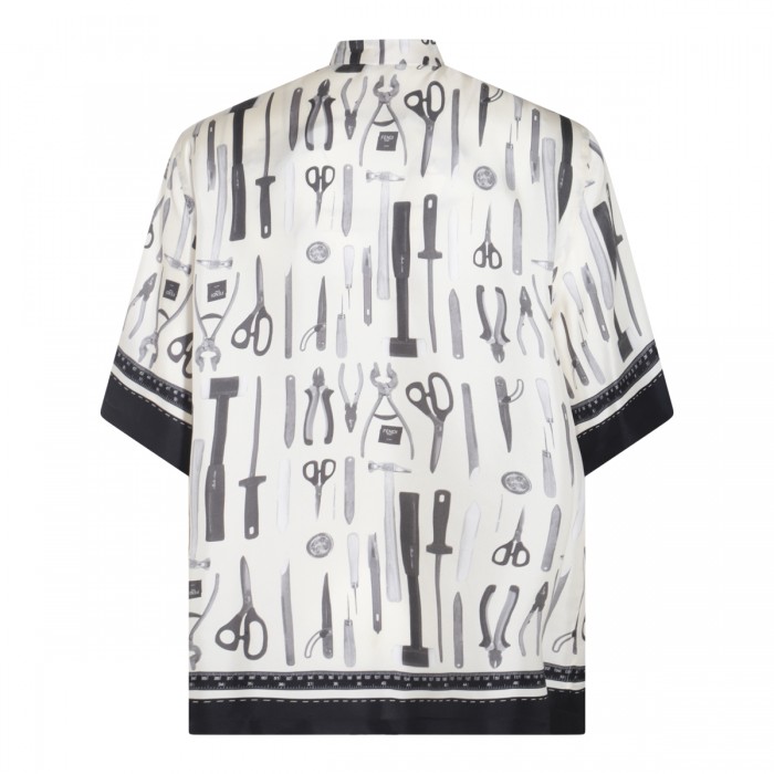 WHITE AND BLACK SILK SHIRT 2