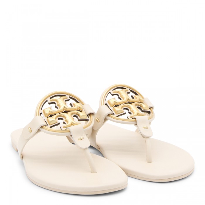 CREAM LEATHER MILLER FLATS 2