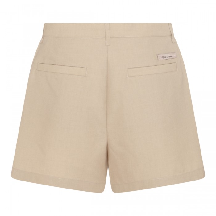 CREAM WOOL SHORTS 2