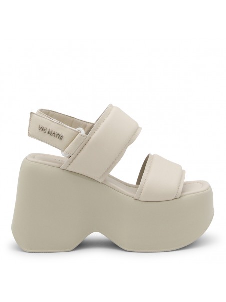 WHITE LEATHER PLATFROM SANDALS