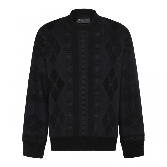 DARK GREY COTTON KNITWEAR