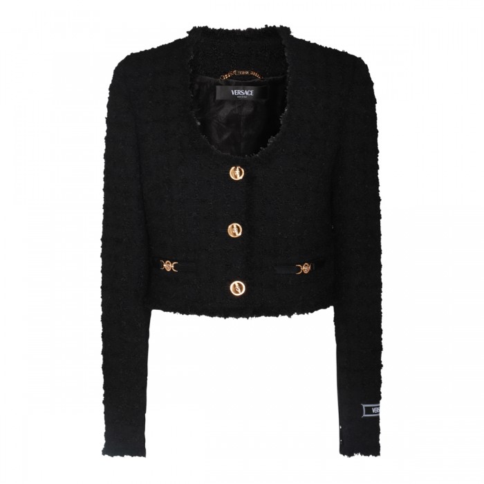 BLACK WOOL CASUAL JACKET
