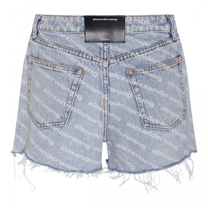 LIGHT BLUE COTTON DENIM SHORTS 2