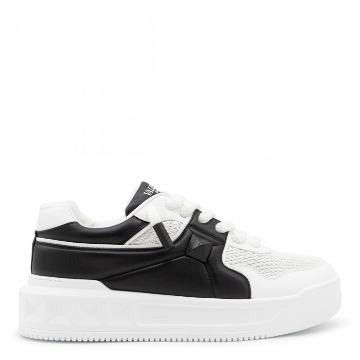 WHITE AND BLACK LEATHER...