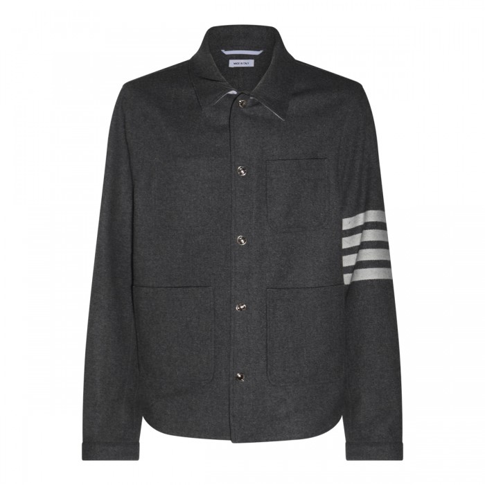MED GREY WOOL CASUAL JACKET