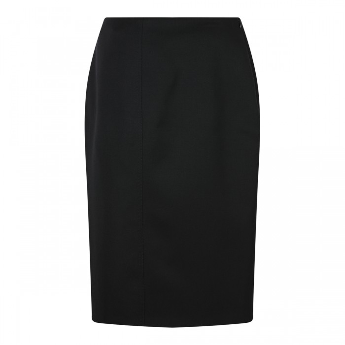 BLACK WOOL MIDI SKIRT 2