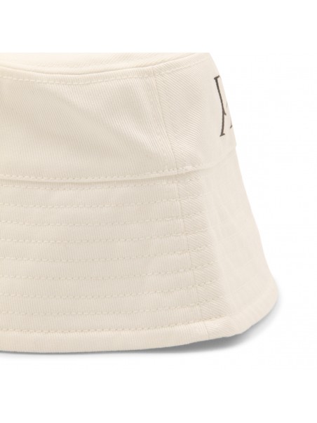 WHITE AND BLACK COTTON BUCKET HAT