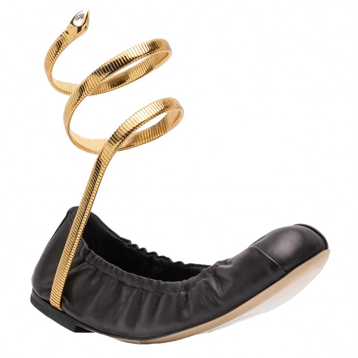 BLACK LEATHER FLATS 2