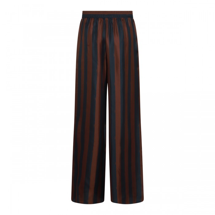 BROWN AND NAVY SILK PANTS 2