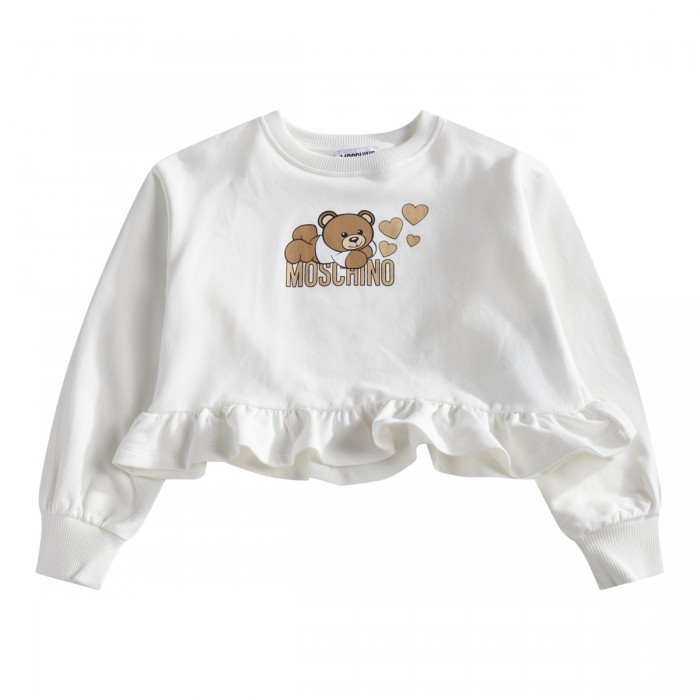 WHITE COTTON SWEATSHIRT