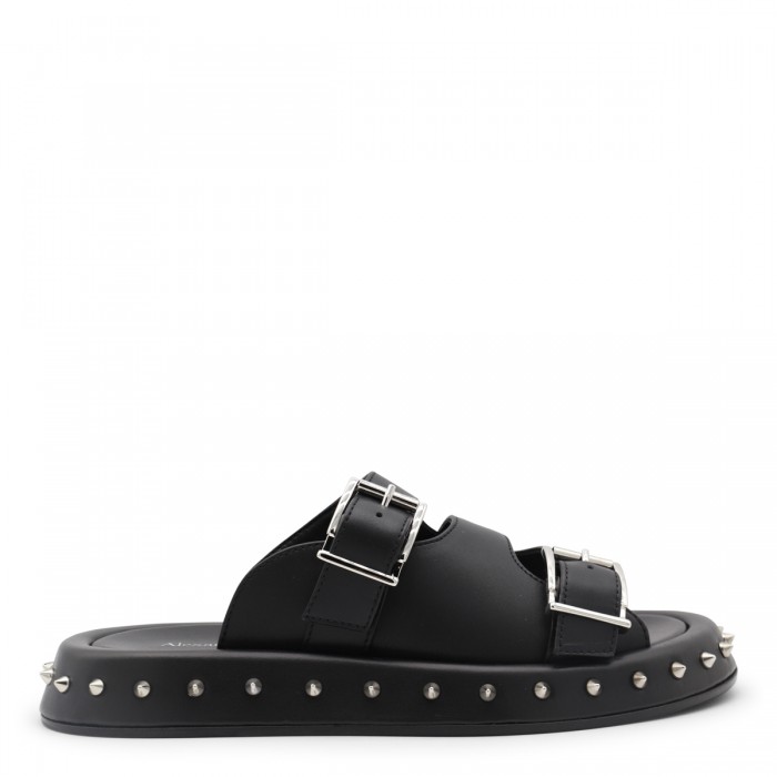 BLACK LEATHER SANDALS
