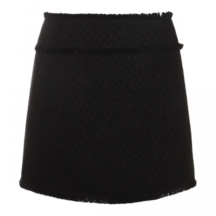 BLACK WOOL SKIRT
