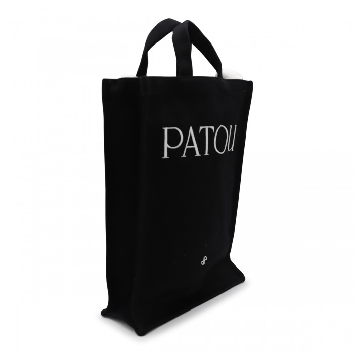 BLACK COTTON VERTICAL TOTE 2