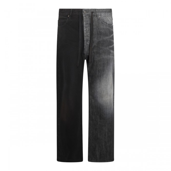 BLACK AND GREY COTTON JEANS