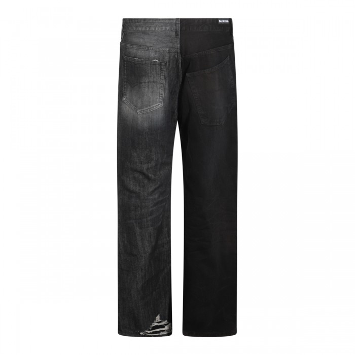 BLACK AND GREY COTTON JEANS 2