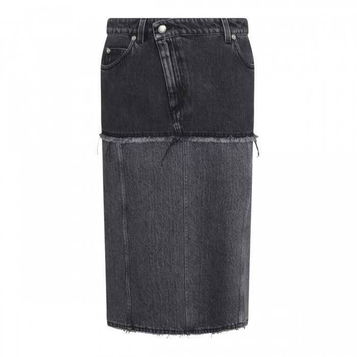 BLACK AND GREY COTTON SKIRT