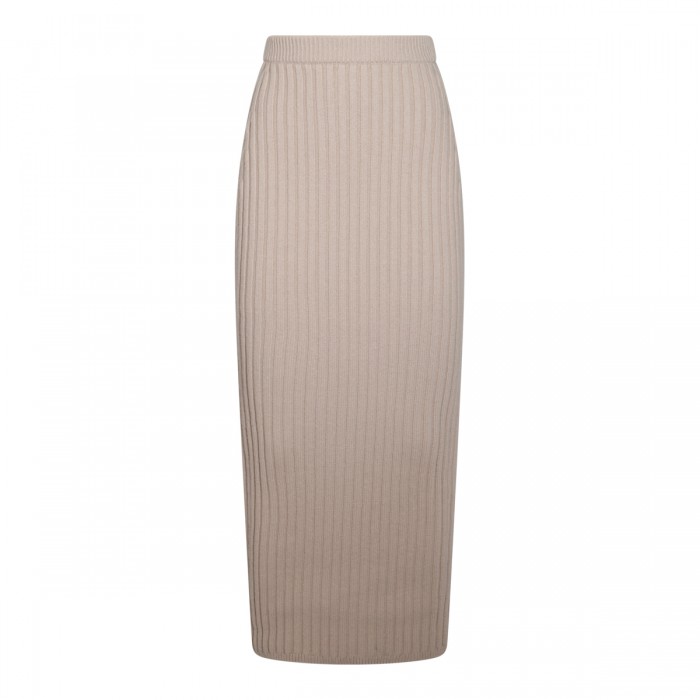 BEIGE SETA WOOL SKIRT