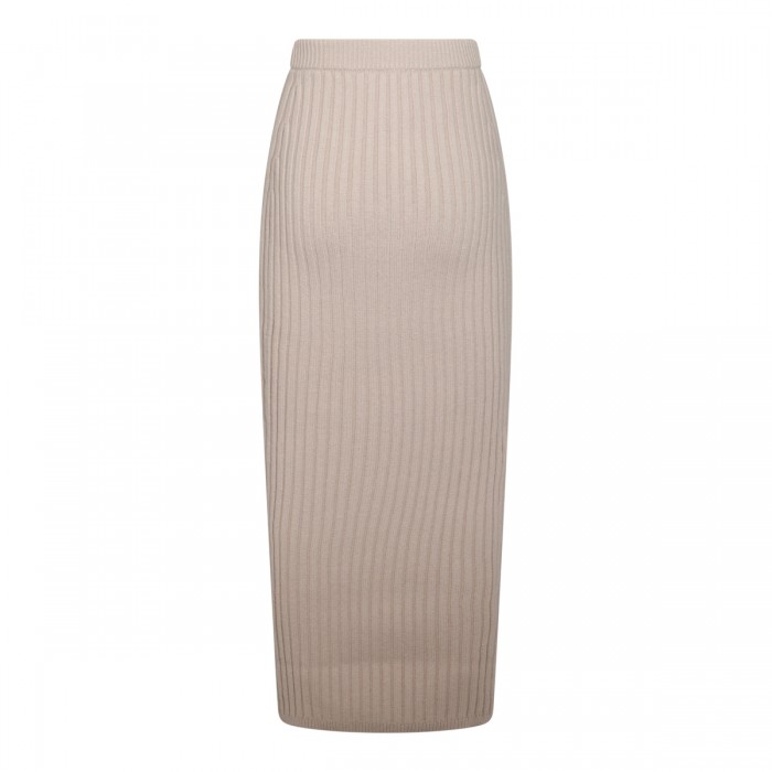 BEIGE SETA WOOL SKIRT 2