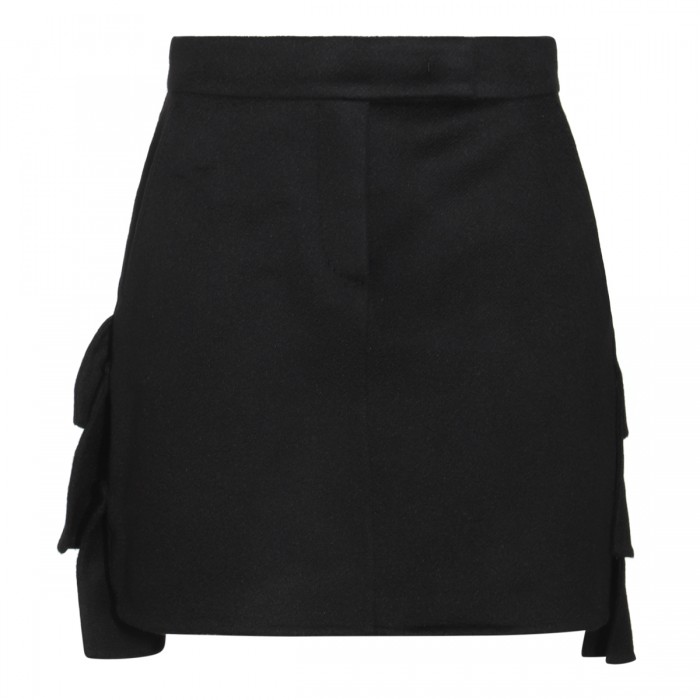 BLACK WOOL SKIRT